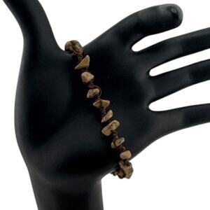 Unisex Bracelet Natural Fiber and Lightly Polished Stones